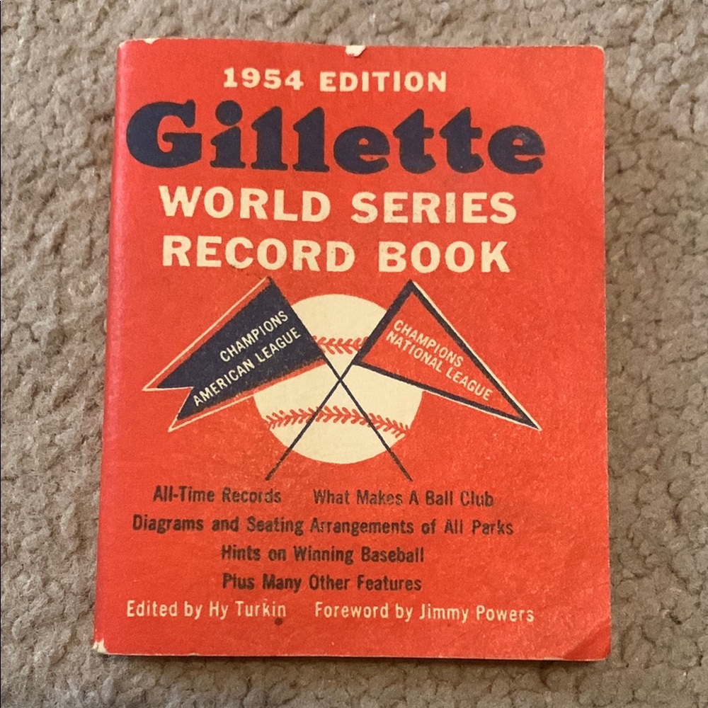 1954 Gillette World Series Record Book - Red